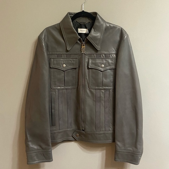 Men’s Coach Leather Blouson Jacket, Size 50 - Picture 3 of 16